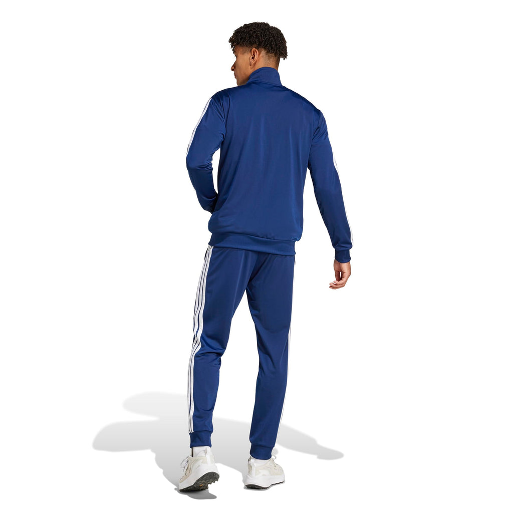 adidas Uomo Sportswear Basic 3 Stripes Tricot Tracksuit, Tuta da Allenamento, Blu (Dark Blue), M