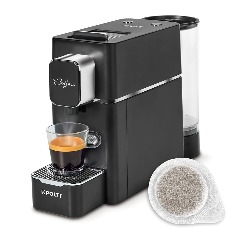 Polti Coffea S15B, Macchina per Caffè Espresso, Compatibile con Cialde E.S.E. 44 mm, Serbatoio 0.85L, Pressione Pompa 19 Bar, Nero
