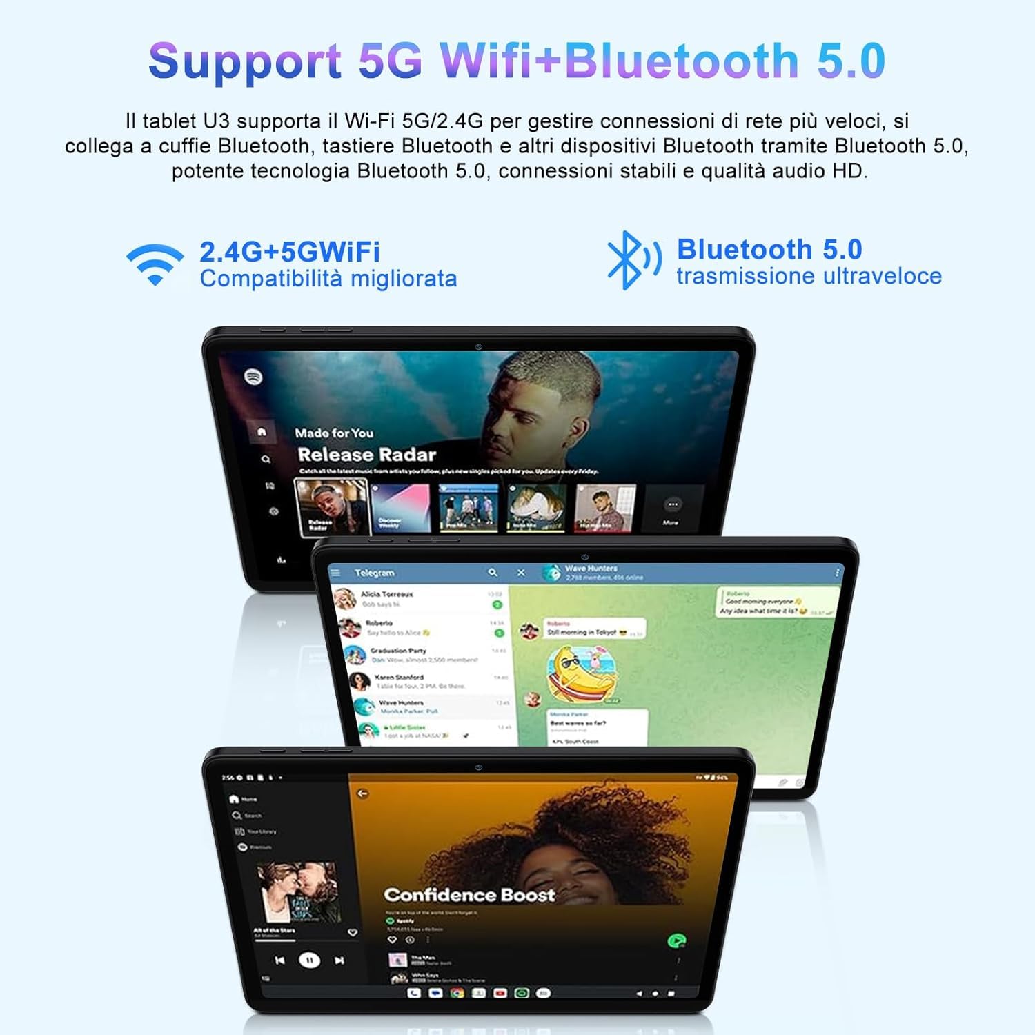 2026 Tablet 10 Pollici Android con Octa-Core 2.0 GHz, 22GB RAM + 128GB ROM (TF/2TB), Widevine L1, 5G WiFi 6, Bluetooth 5.0, 1280 * 800 FHD IPS, 8000mAh, GMS, Newest Tablet con Tastiera e Mouse - Nero