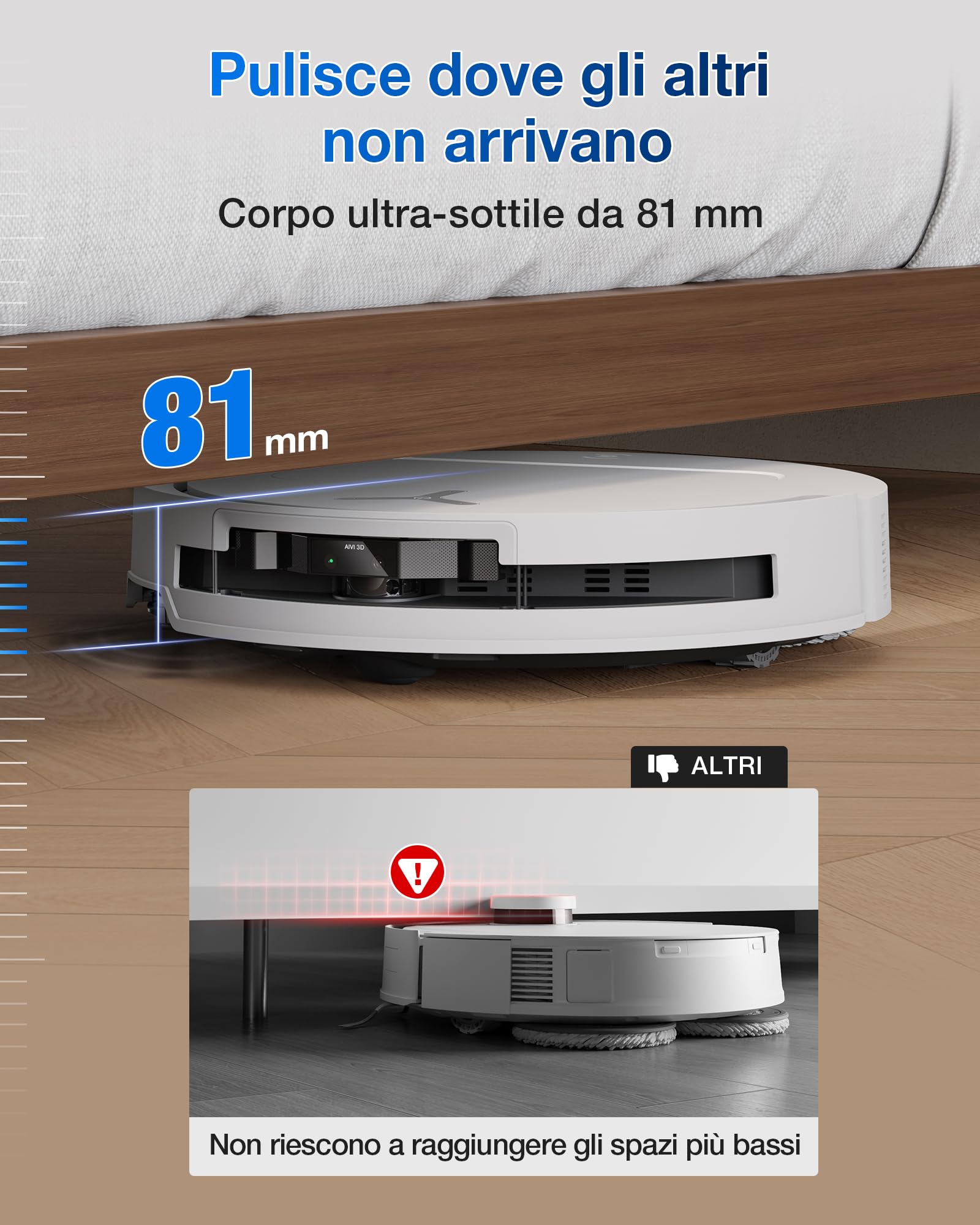 ECOVACS DEEBOT T50 PRO OMNI Gen2 Robot Aspirapolvere Lavapavimenti, (Migliorato da T30 PRO), 21000 Pa, Spazzola Laterale Estensibile e Lavapavimenti, Aggiunta Automatica Soluzione Detergente
