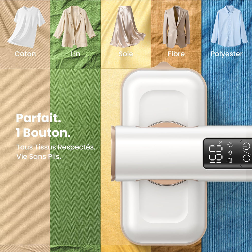 Ferro da Stiro Verticale Stiratore - Viaggio a Vapore Portatile Steamer Vestiti il Migliore con Aspirazione Orizzontale, Anticrepa & Rapido, Ideale per Casa & Viaggi, 3 Livelli, 90° Rotazione Auto