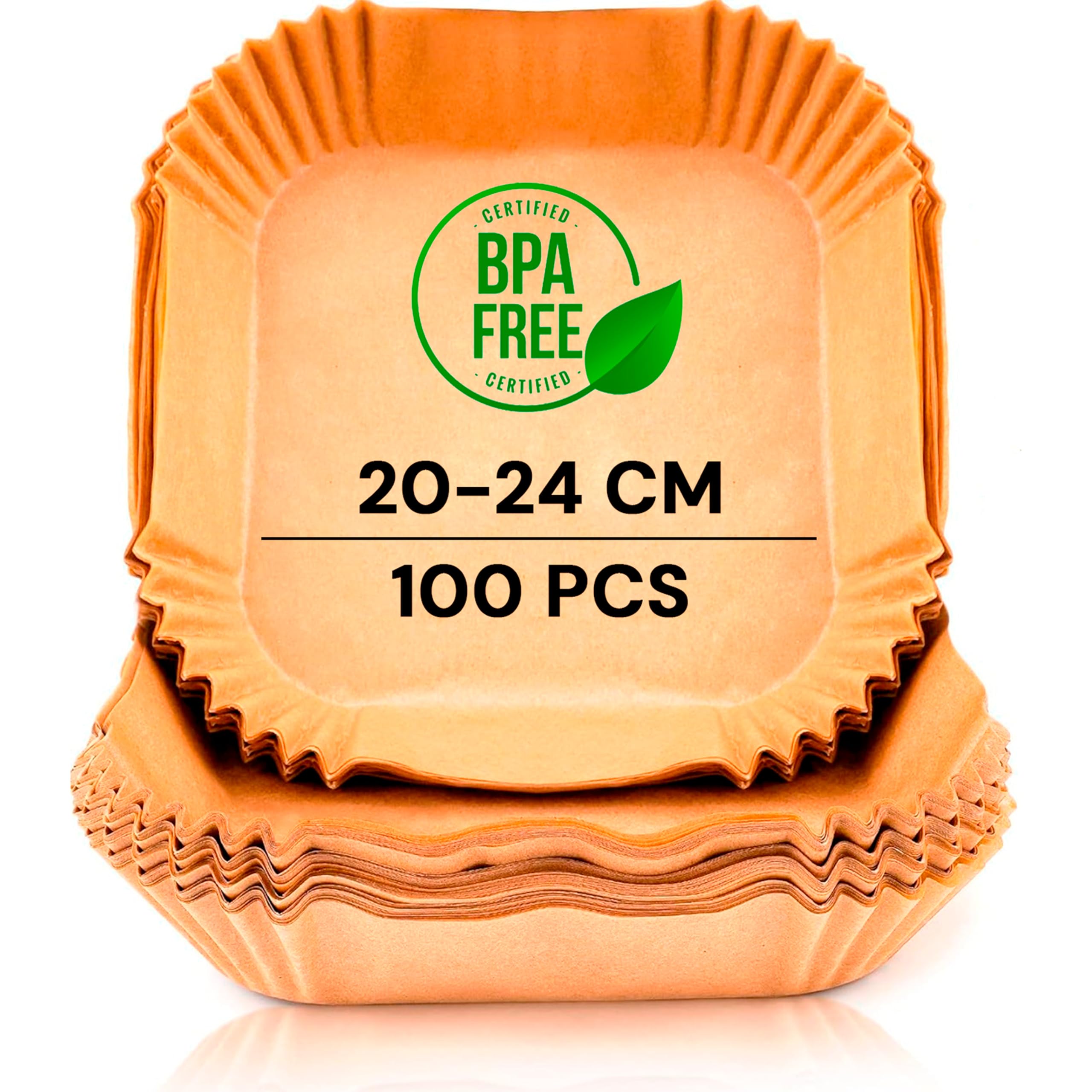 edihome, Carta Forno per Friggitrice ad Aria, BPA Free, Monouso, Adatto al Forno, da 5 a 8 litri (Quadrata, 20-24 cm)